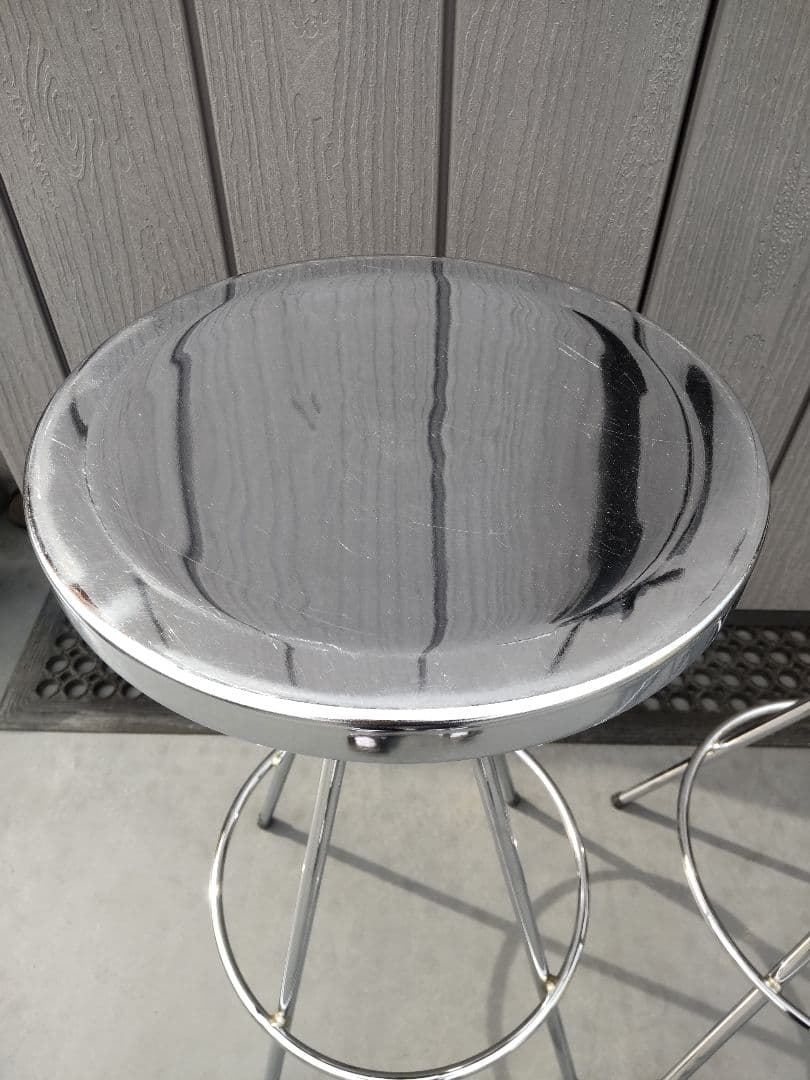 【引き取り】ステンレス スツール チェアー 2脚セット カウンター 植物台