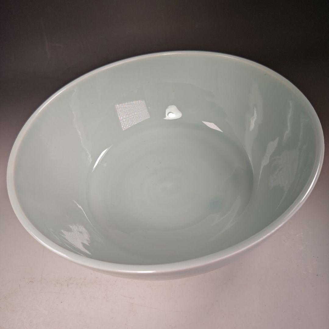 イ649 水指『林耕造』『青白磁 桐彫紋平水指 共箱』茶道具