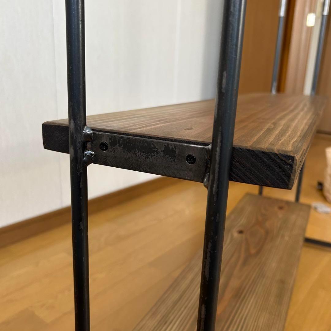 ハンガーラック オリジナル アンティーク風 ハンドメイド 2段棚
