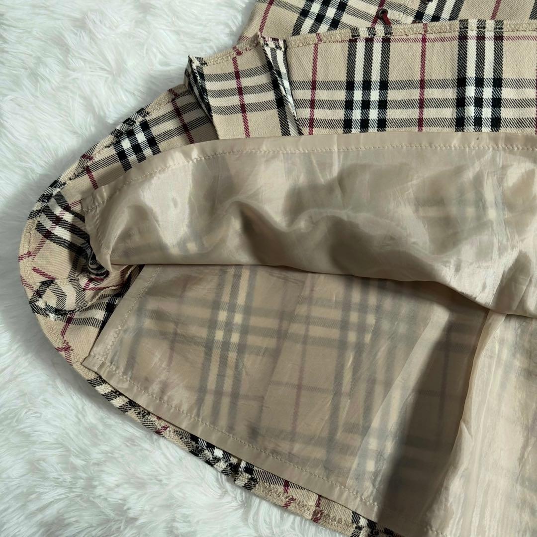 バーバリーブルーレーベル スカート ノバチェック ギャザー プリーツ
