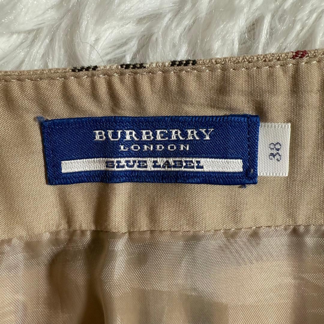 バーバリーブルーレーベル スカート ノバチェック ギャザー プリーツ
