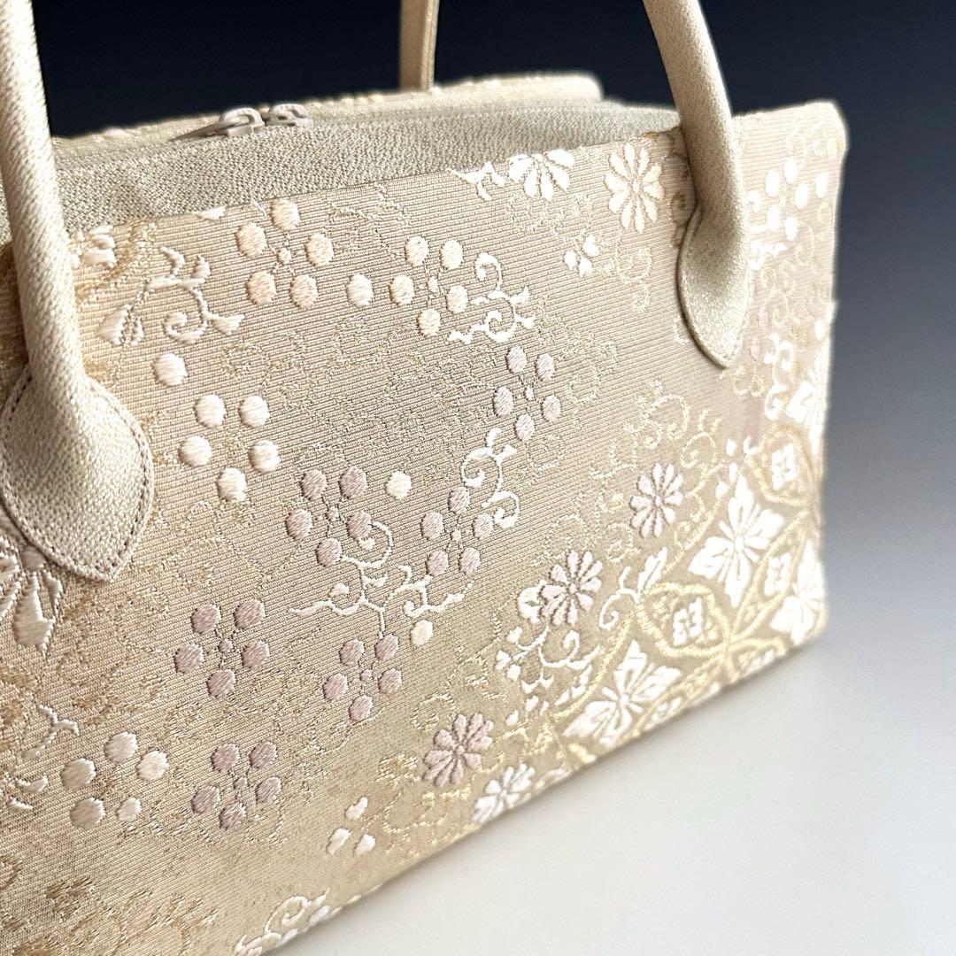 新品未使用 ！！特別セール！！京都 西陣 正絹 帯使用 利休バッグ　251114