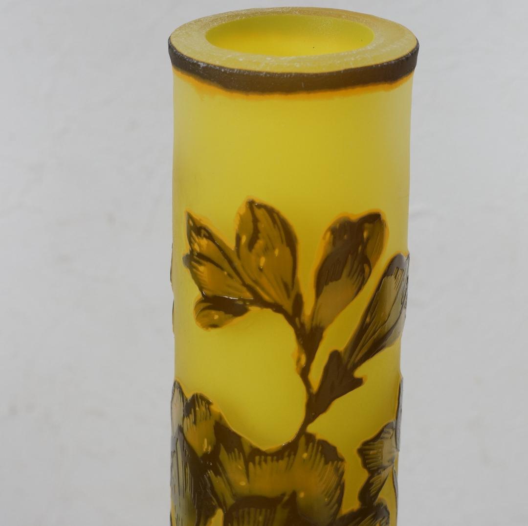 証明書】 エミールガレ2灯 カメオ彫り 被せガラス フロア照明 ナイト