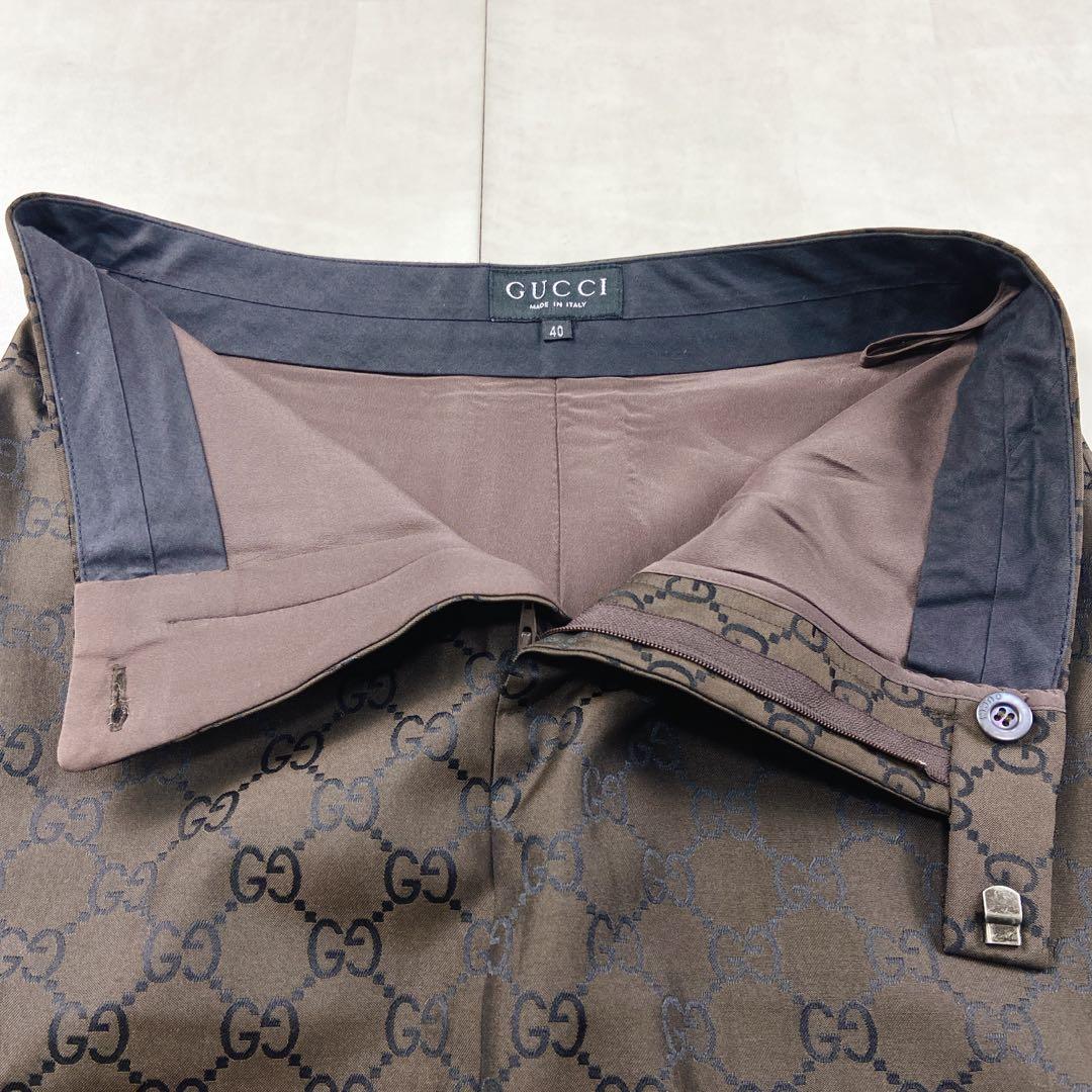 極美品 GUCCI GG柄 モノグラム スカート フロントポケット 40 L
