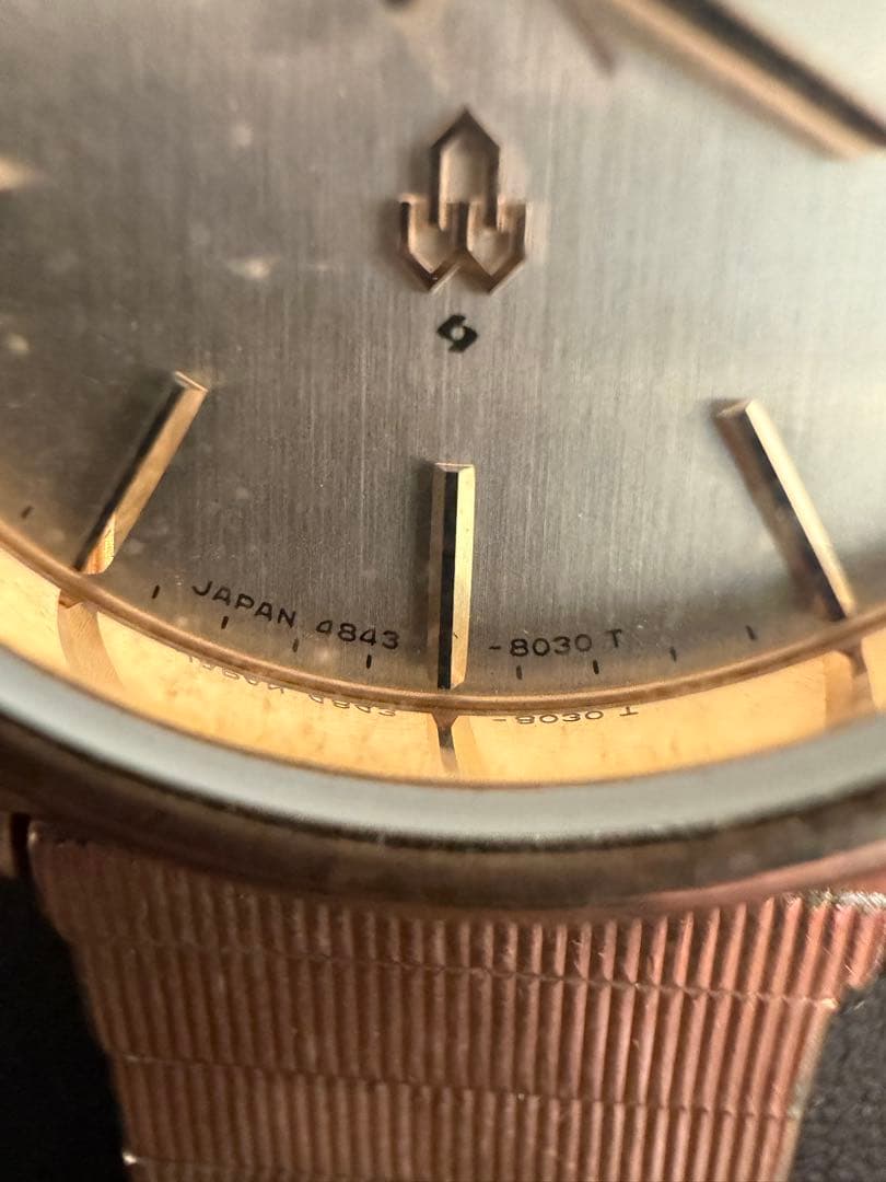 SEIKO グランドクォーツ CAP GOLD 赤SUN 可動品 電池交換済