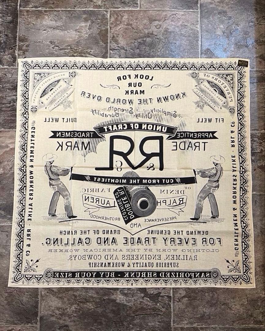 【希少/archive】新品同様DOUBLE RL バンダナ大判スカーフハンカチ