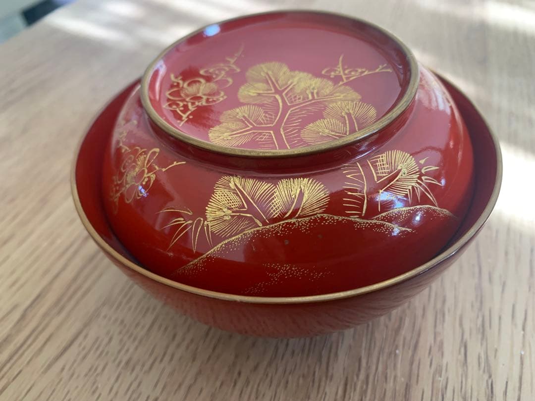 輪島塗 沈金蒔絵木製吸物椀5客 大正6年 時代物 縁起物 汁椀 - メルカリ