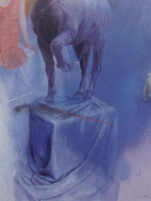 蛭田均、【モンパルナスのカフェ】、希少な額装用画集より、新品額装付