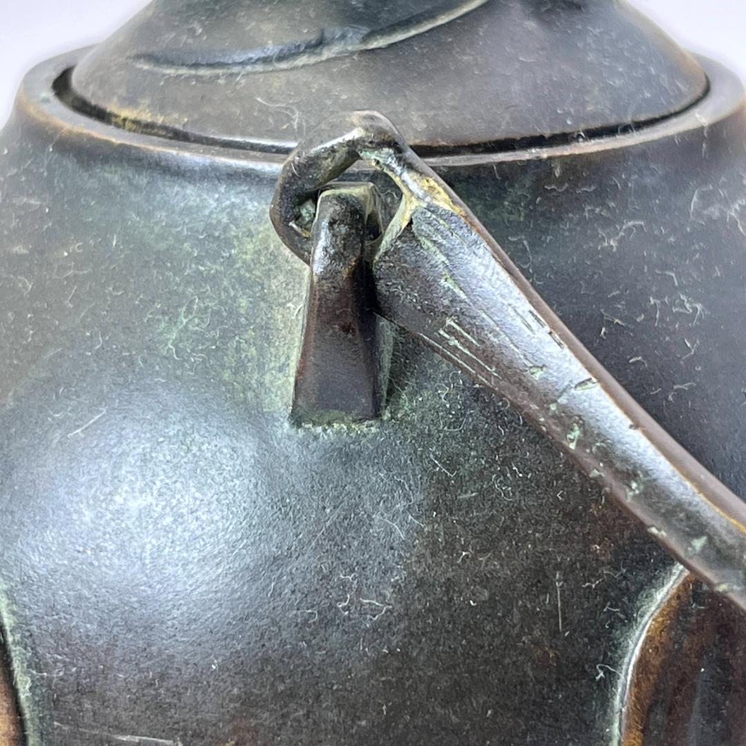 週末セール】上海骨董街 茶瓶 銅製 大明宣徳年製刻印あり 上海骨董