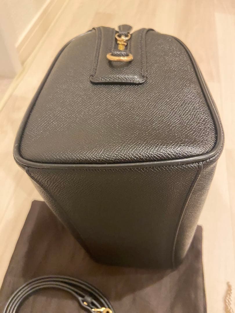 COACH ショルダーバッグ ミニボストン　2way ブラックレザー