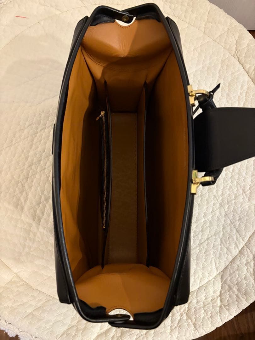 【岡ちゃん専用 】【美品】万双 ダレスバッグ 三つマチ ブラック