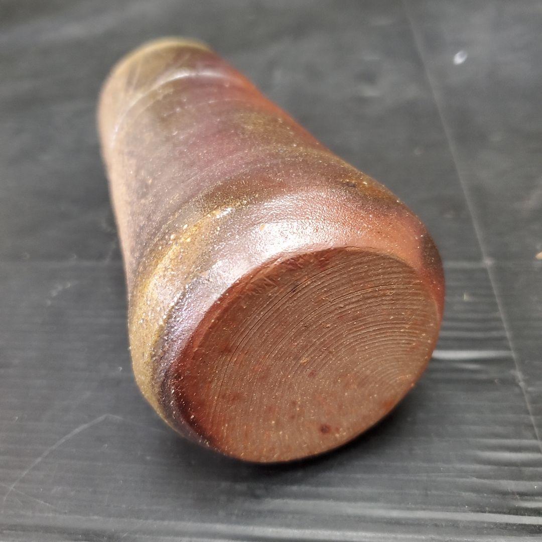 人間国宝 藤原雄作 備前焼 掛花入 共箱 栞 布 141