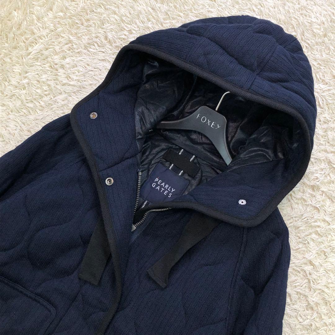 美品 パーリーゲイツ キルティングコート ひょうたんキルト ロング丈 0サイズ