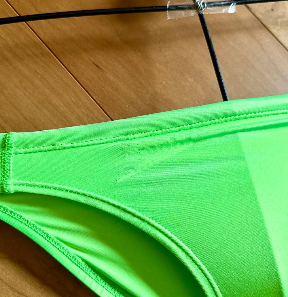 SPEEDO アクアスペック 蛍光グリーン SS 光沢 競パン ライフセーバー