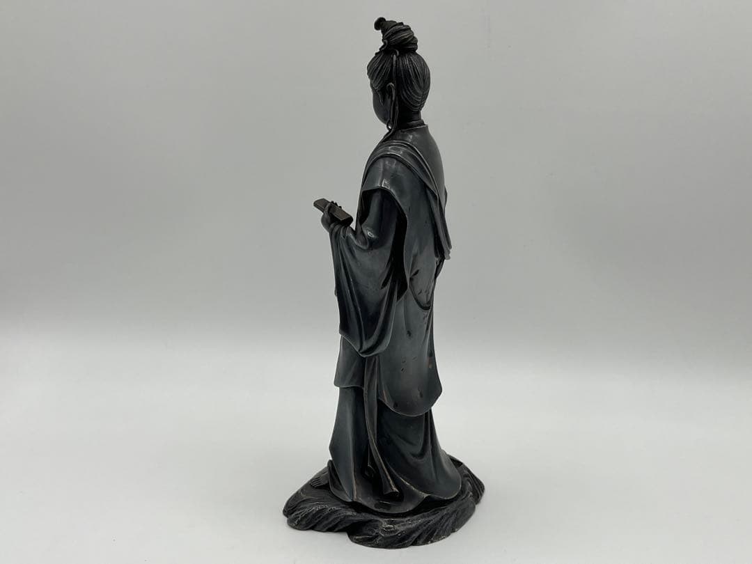 銀製品 骨董 魚藍観音 木箱付き