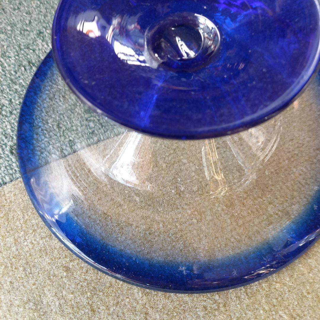 アンティーク 青いガラス製皿 フル一ツ皿 飾り - メルカリ
