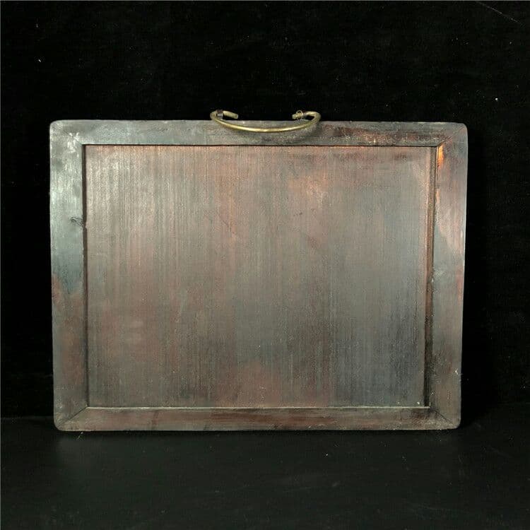 陶磁手描き青花風吹荷笑陶板絵古木枠象眼陶板古典的なインテリア