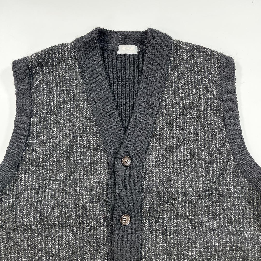 COMME des GARÇONS HOMME ニット ベスト 黒×グレー