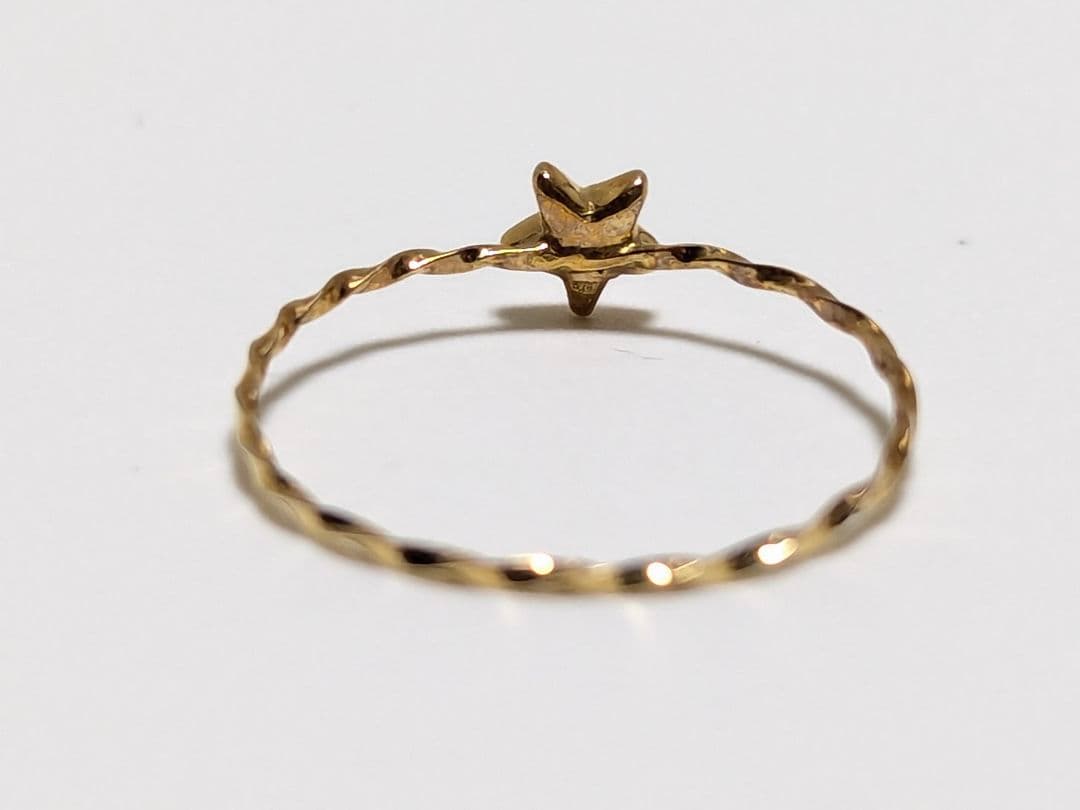 K18 天然ブルーダイヤモンド 星型モチーフ ツイストリング