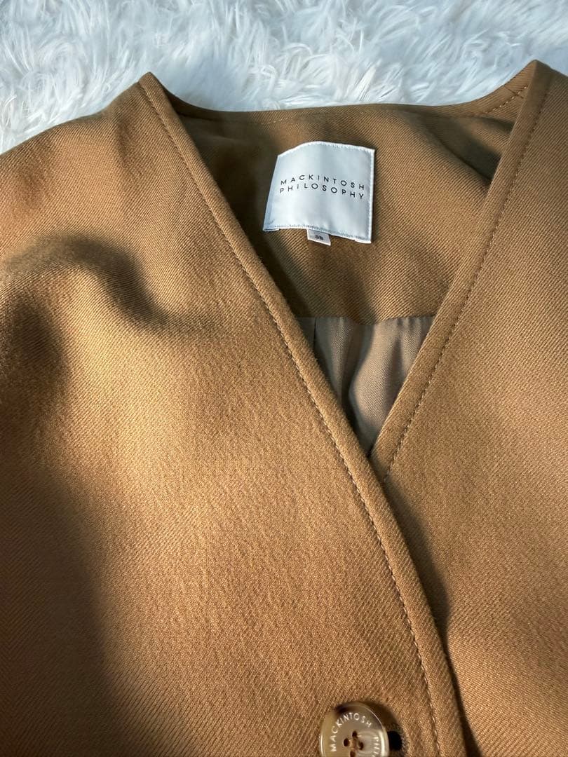 MACKINTOSH PHILOSOPHYノーカラーコート 38 キャメル - メルカリ