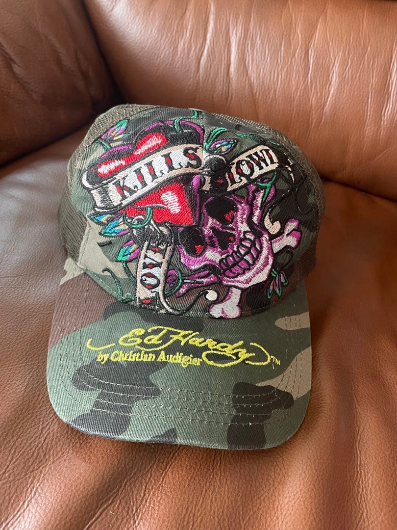 Ed Hardy スカル刺繍 キャップ 即完売レア - メルカリ