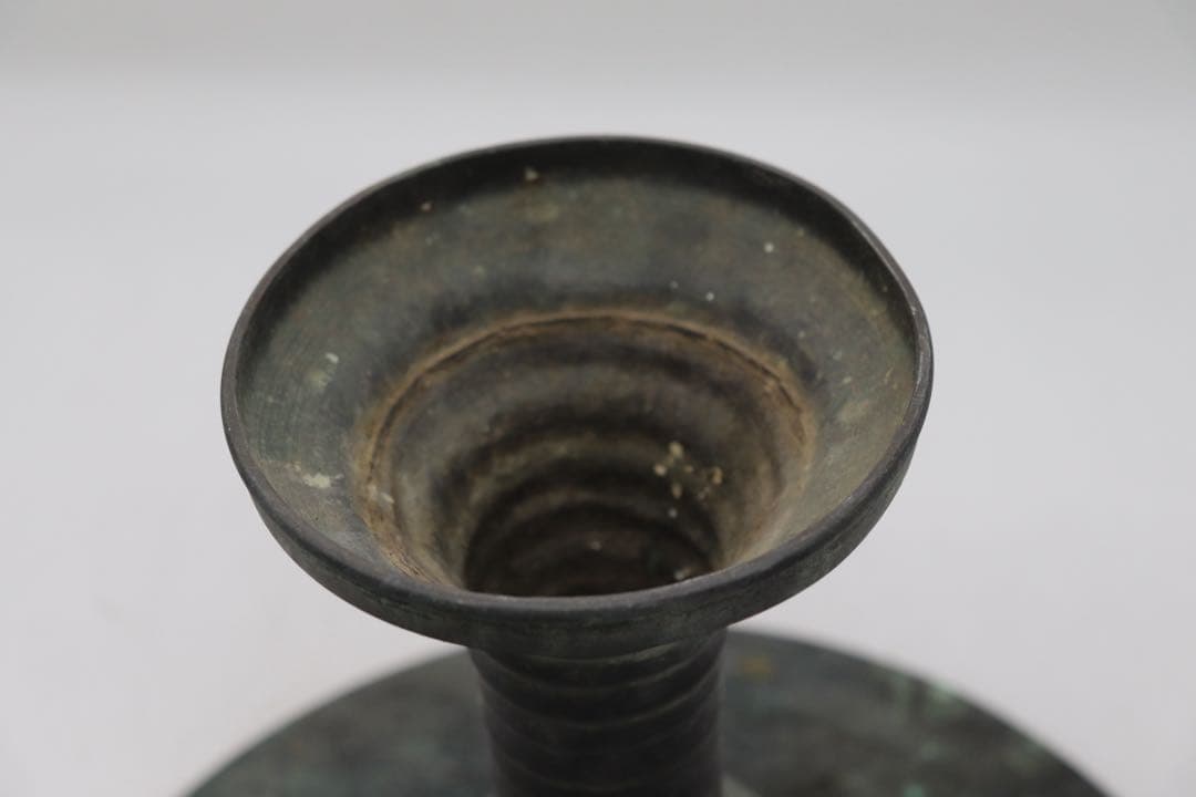 時代　銅製　薄端　花器　茶道具　送料込み250920