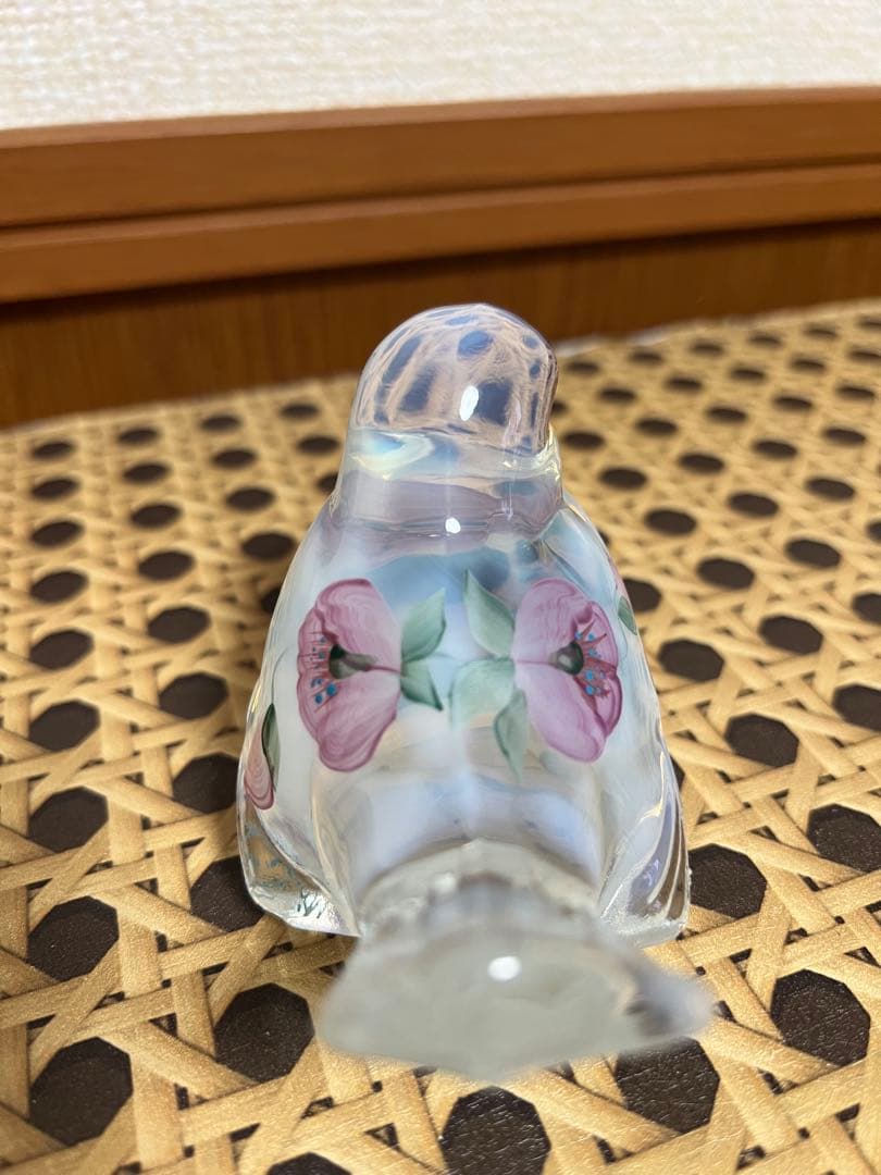 Fenton フェントン社 オパールセントガラスの小鳥（サイン入り）