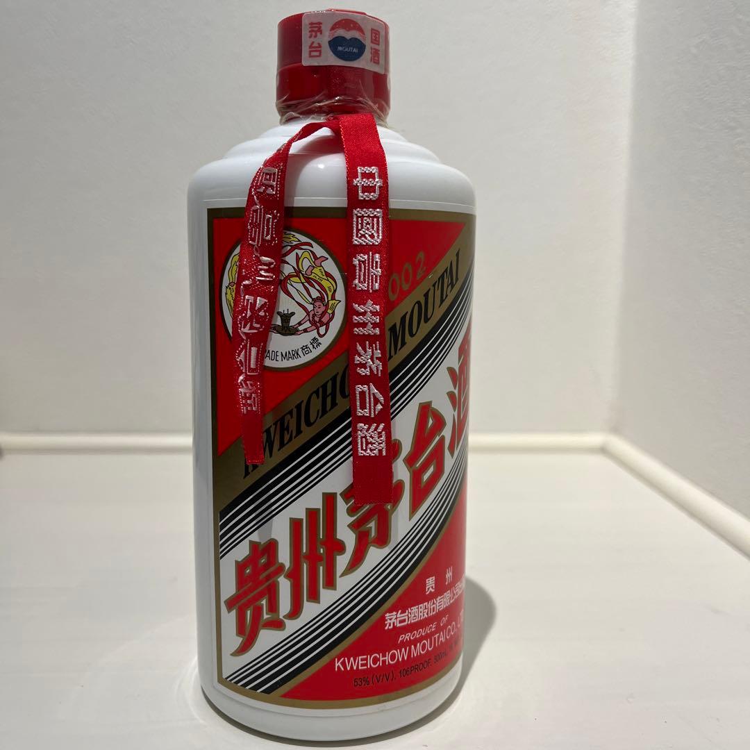 貴州茅台酒】2002年 中国古酒 天女ラベル 500ml 未開封 ア