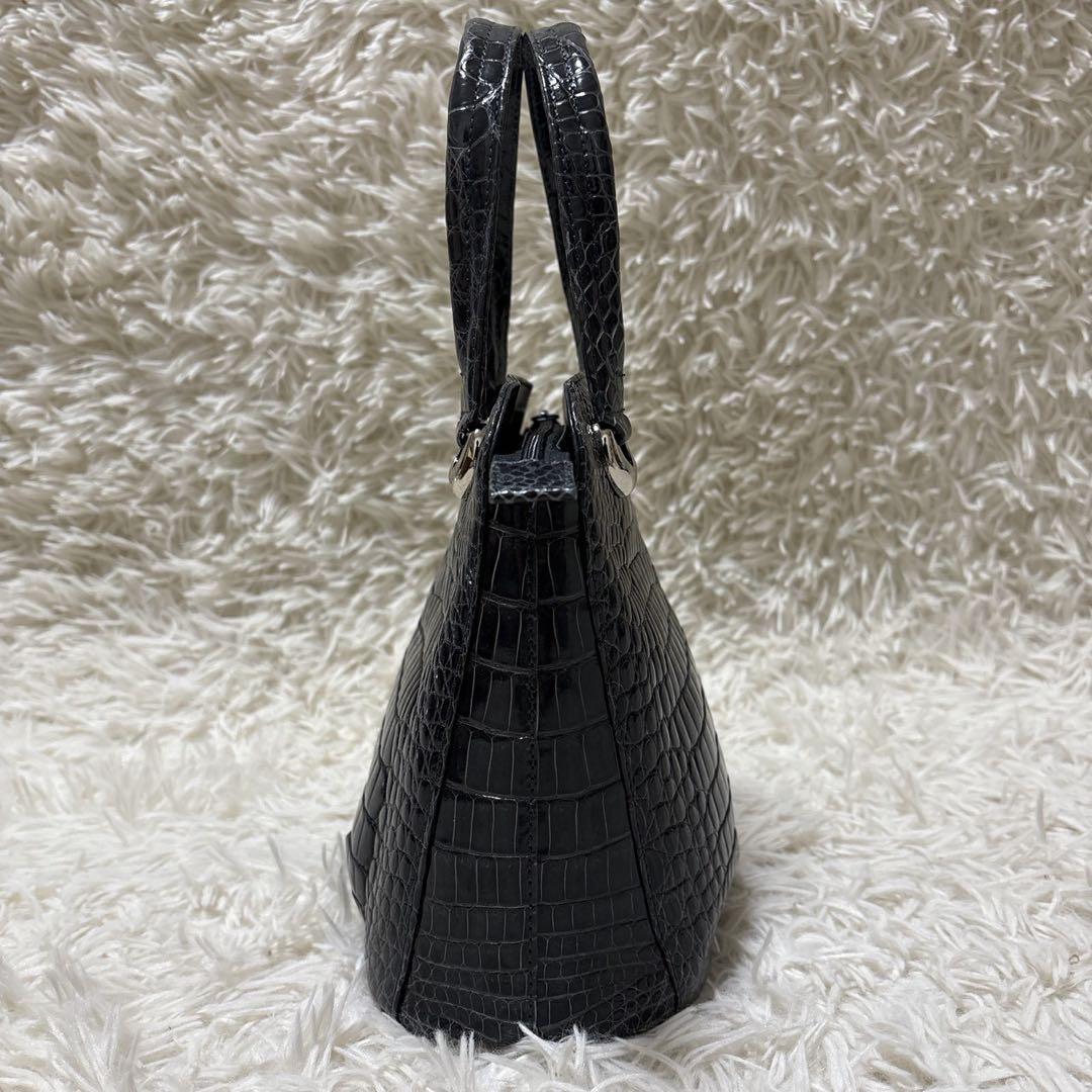 JRA シャイニングクロコ　フォーマル　ハンドバッグ　ブラック