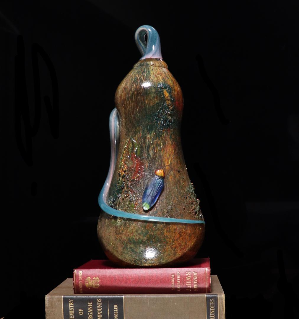 クリスタルガラスの鳥の置物 2羽の鳥がさえずってます。角度を変えて