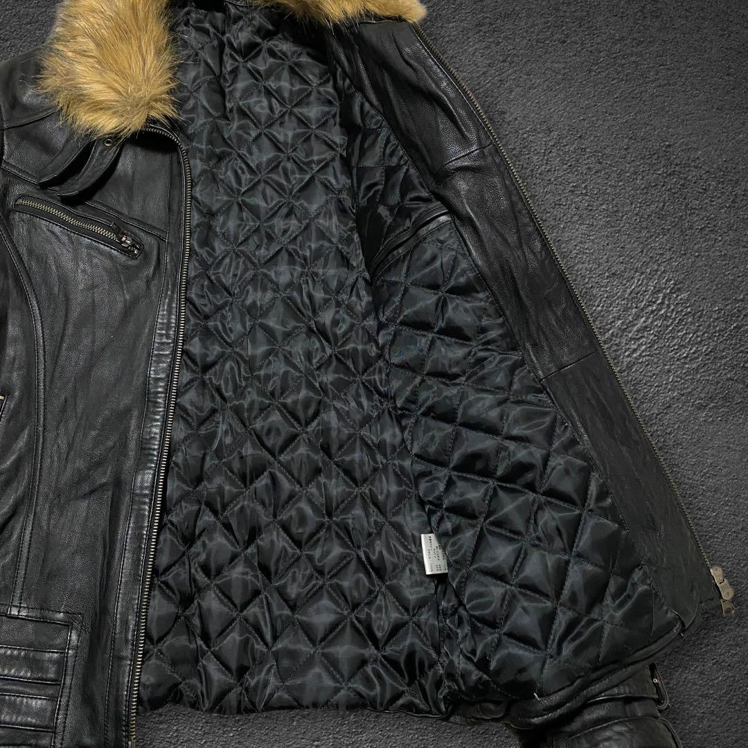 JACKROSE JACKROSE fur biker leather jacket fur biker leather