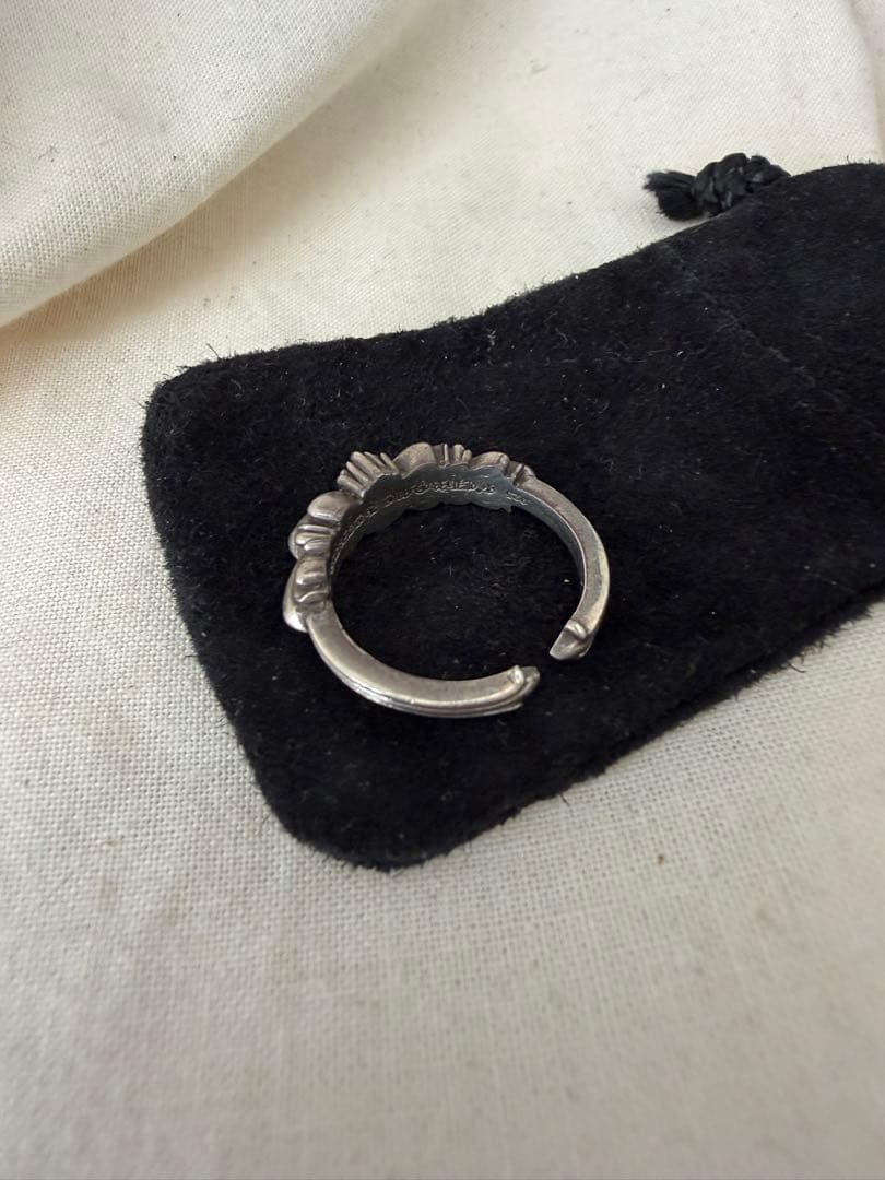 クロムハーツ ベビークラシックダブルフローラルクロスリング 20号