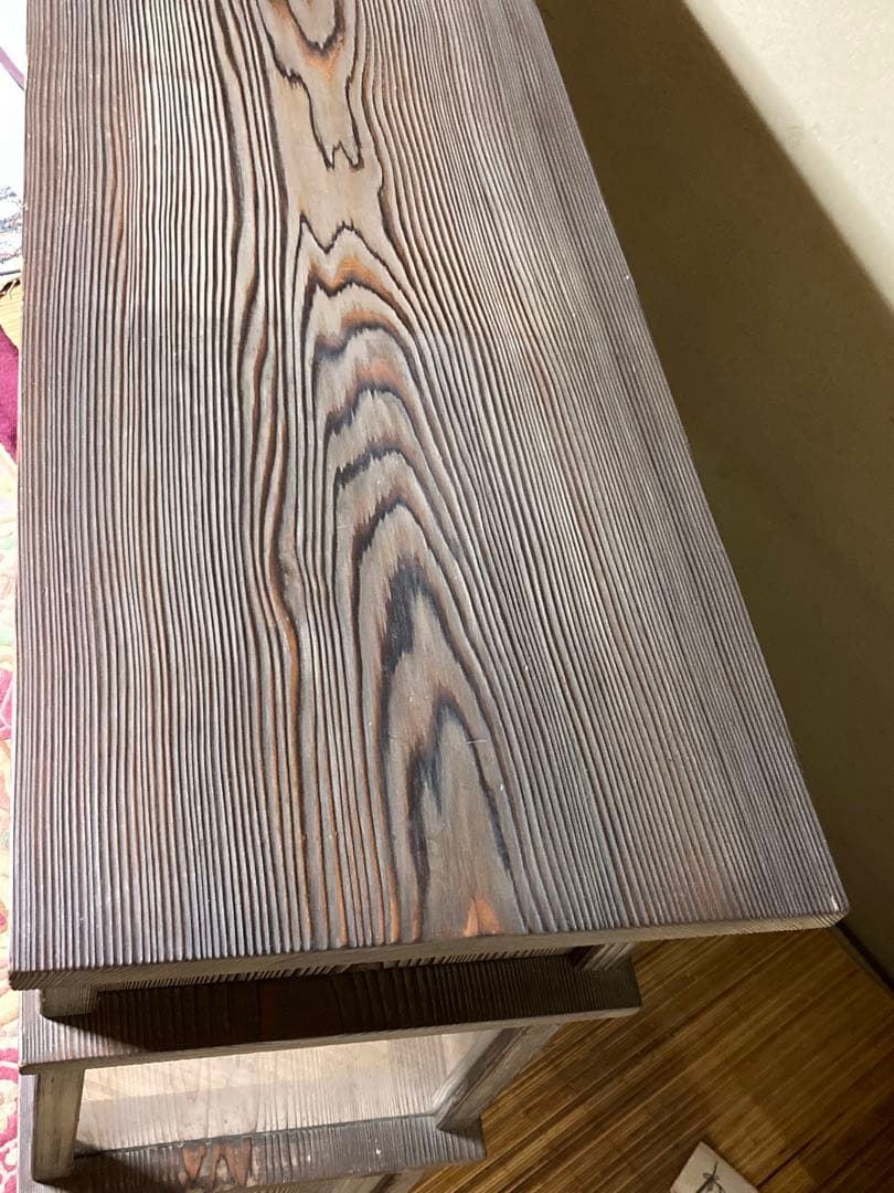 神代杉】 骨董 アンティーク 飾り棚 茶箪笥 水屋 古民具 天板一枚板