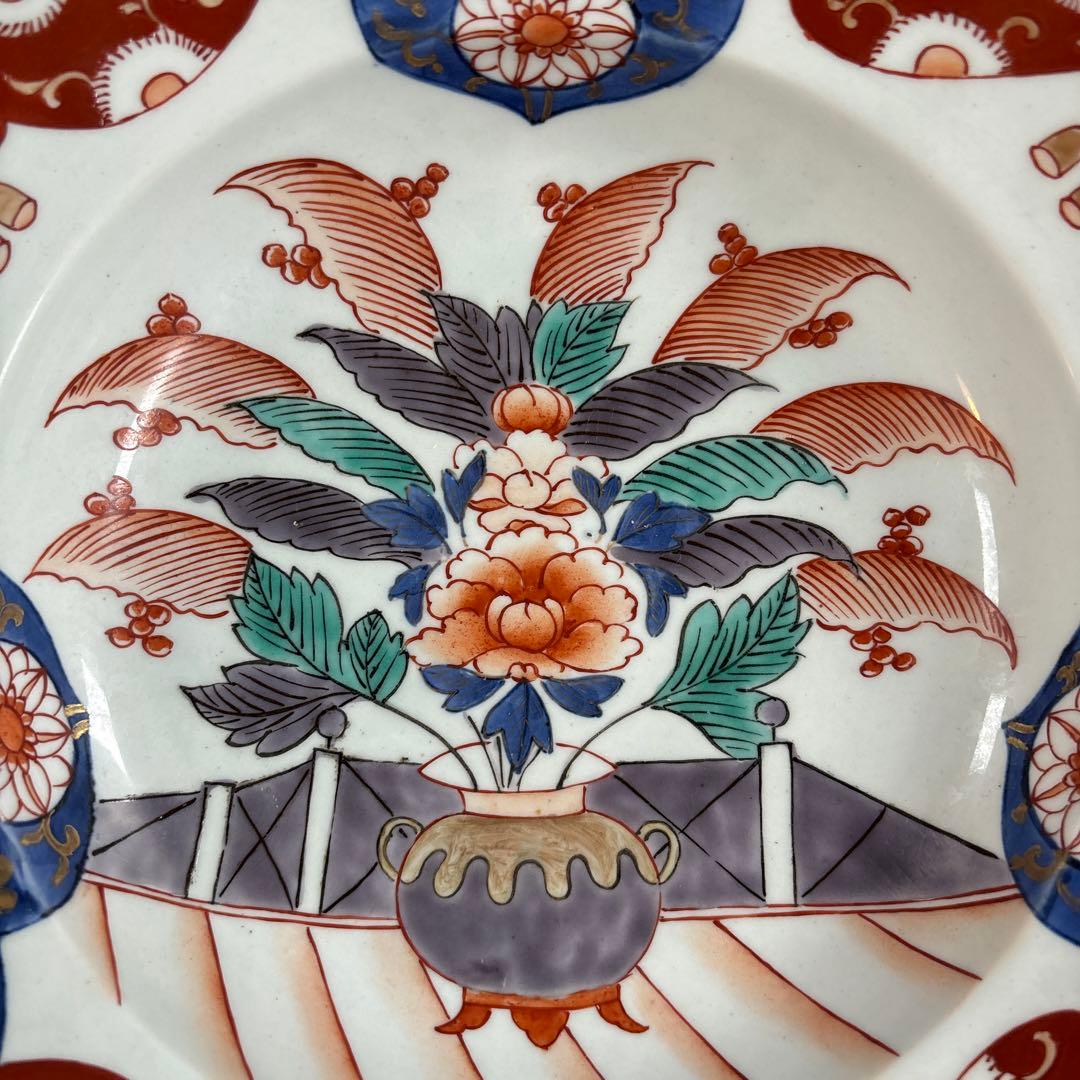 110 セール 伊万里 錦 色絵 扇 皿 九谷 鍋島 有田 飾り皿