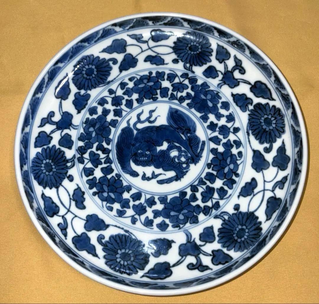 弥左衛門 弥左エ門 染付獅子花唐草 7寸皿 中皿 中古 3枚 - メルカリ