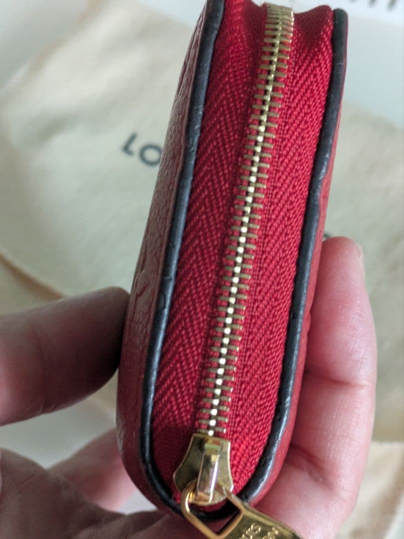 ルイヴィトン　モノグラム　アンプラント　ジッピー・パース　赤　 ミニ財布