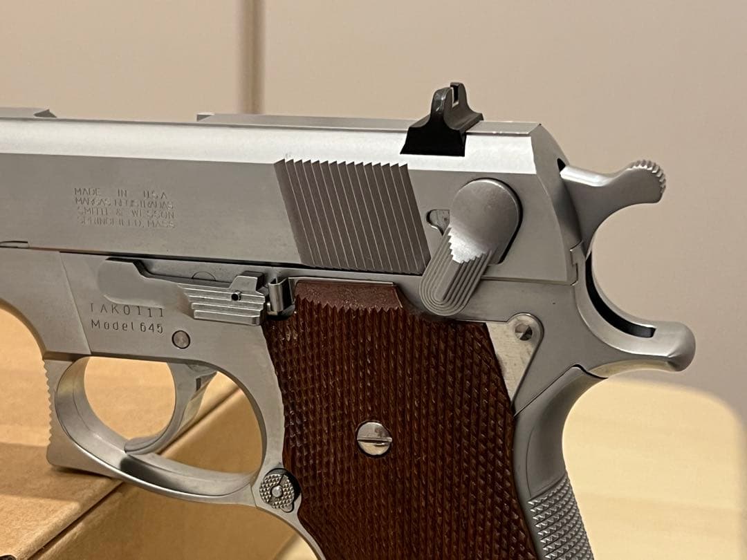 【MGC】S&WM645 固定スライドガスガン　木製グリップ付き