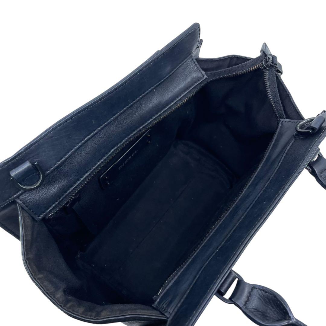 DIESEL ディーゼル BADIA ブラック黒 カウレザー2wayハンドバッグ