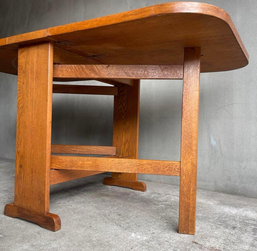 【ママりん】オールドビンテージ バタフライテーブル オーク材　無垢