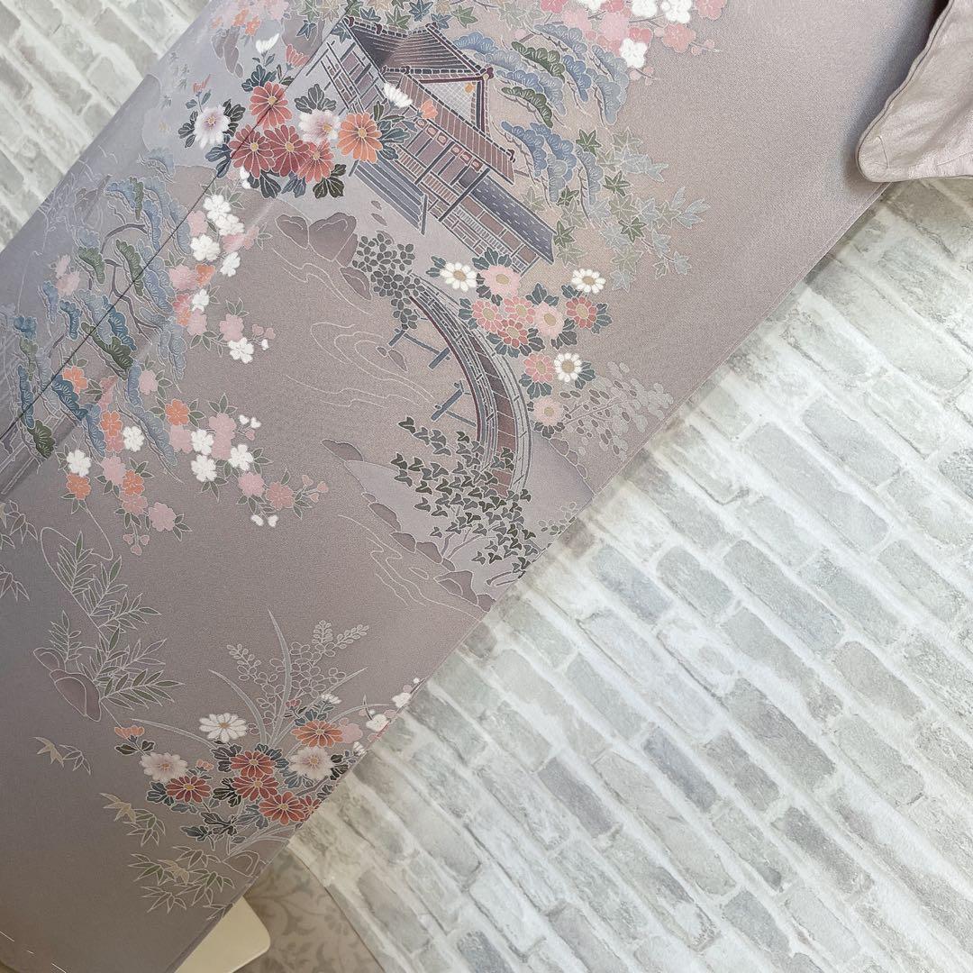 訪問着 フルセット 茶屋辻 友禅 せせらぎ 躾糸付き 着物 Q5