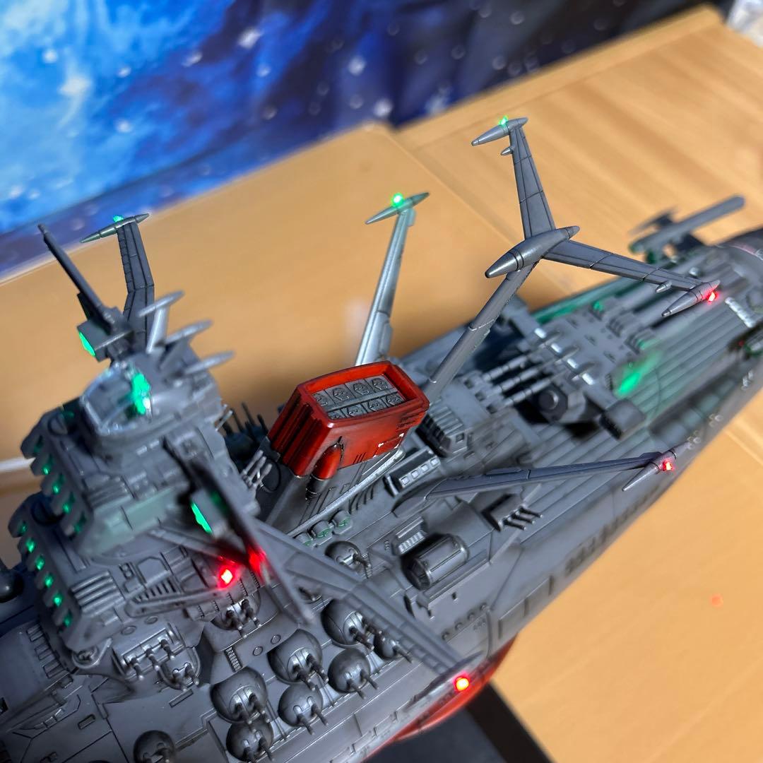 宇宙戦艦ヤマト 1/500フル電飾、墨入れ、つや消し塗装、完成品