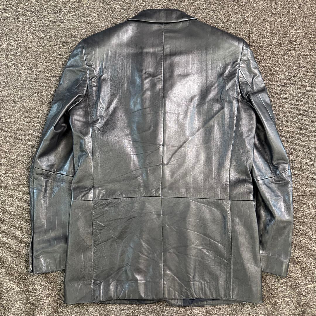 ヒューゴボス レザージャケット 羊革 ブラウン 光沢 48 - メルカリ
