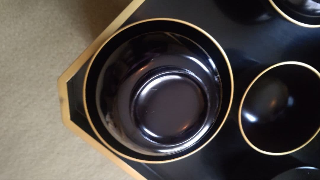 お膳台5客揃い 脚付台 箱入り 旧家のもの