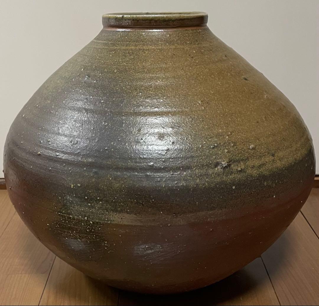 TK様専用 県指定重要無形文化財 山本雄一 備前花瓶 胡麻垂れ 四方