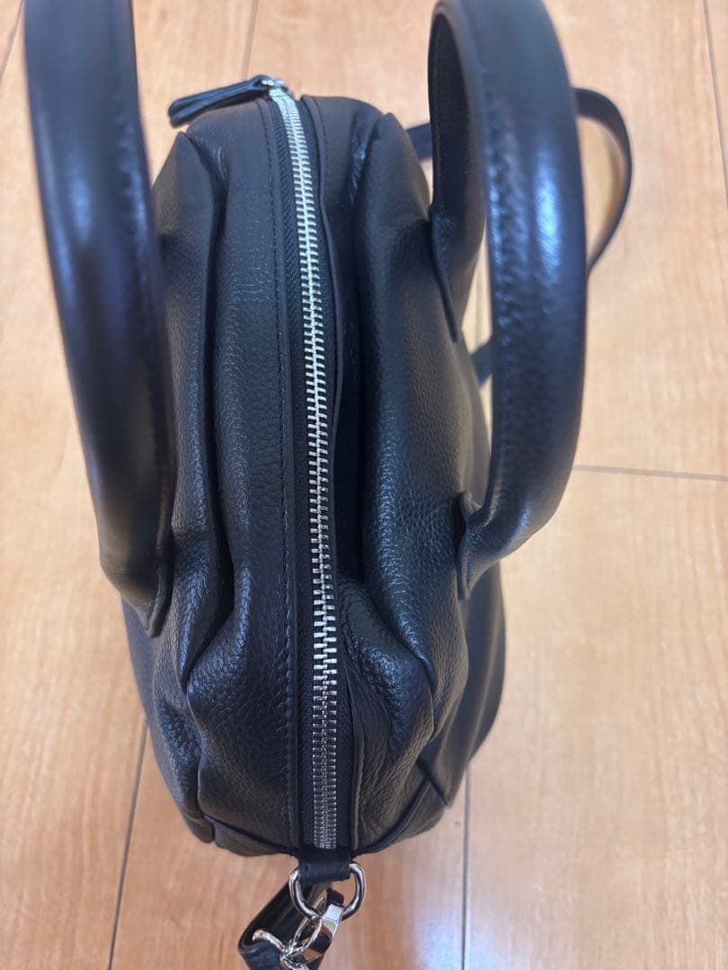 【完売色】未使用近　ビアズリー ラウンドミニボストンバック　ブラック