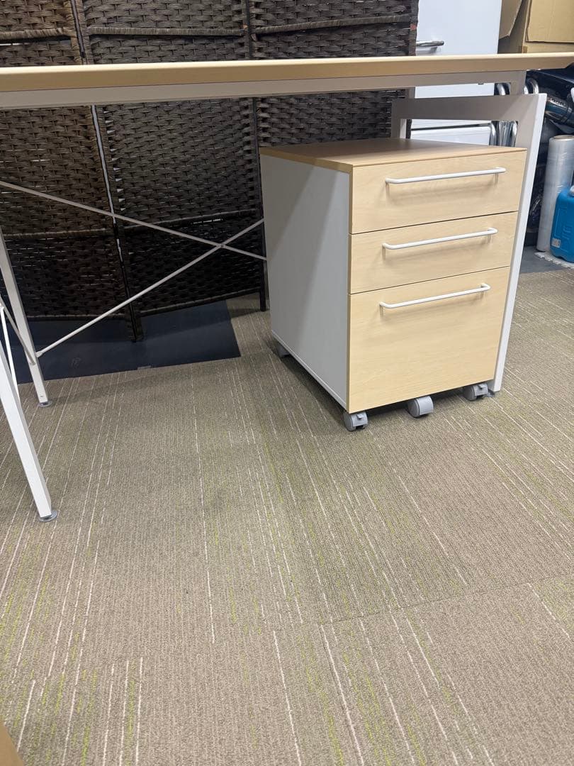 【洗浄消毒作業済】【美品】【完成品】　ニトリ デスクワゴンセット サーヤ