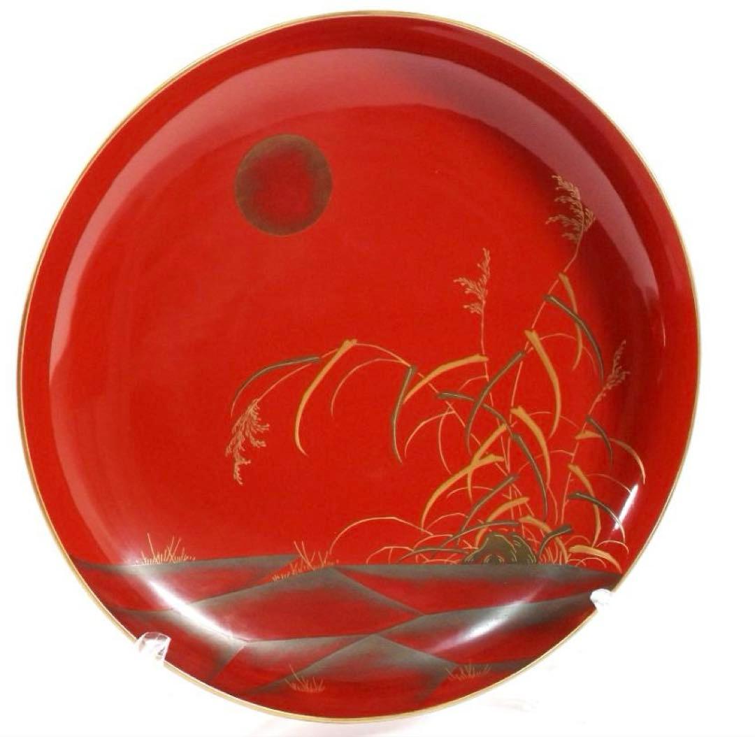 明治　朱塗　金蒔絵　漆器　木製　五ツ組　大盃 5点セット 直径約23.5cm