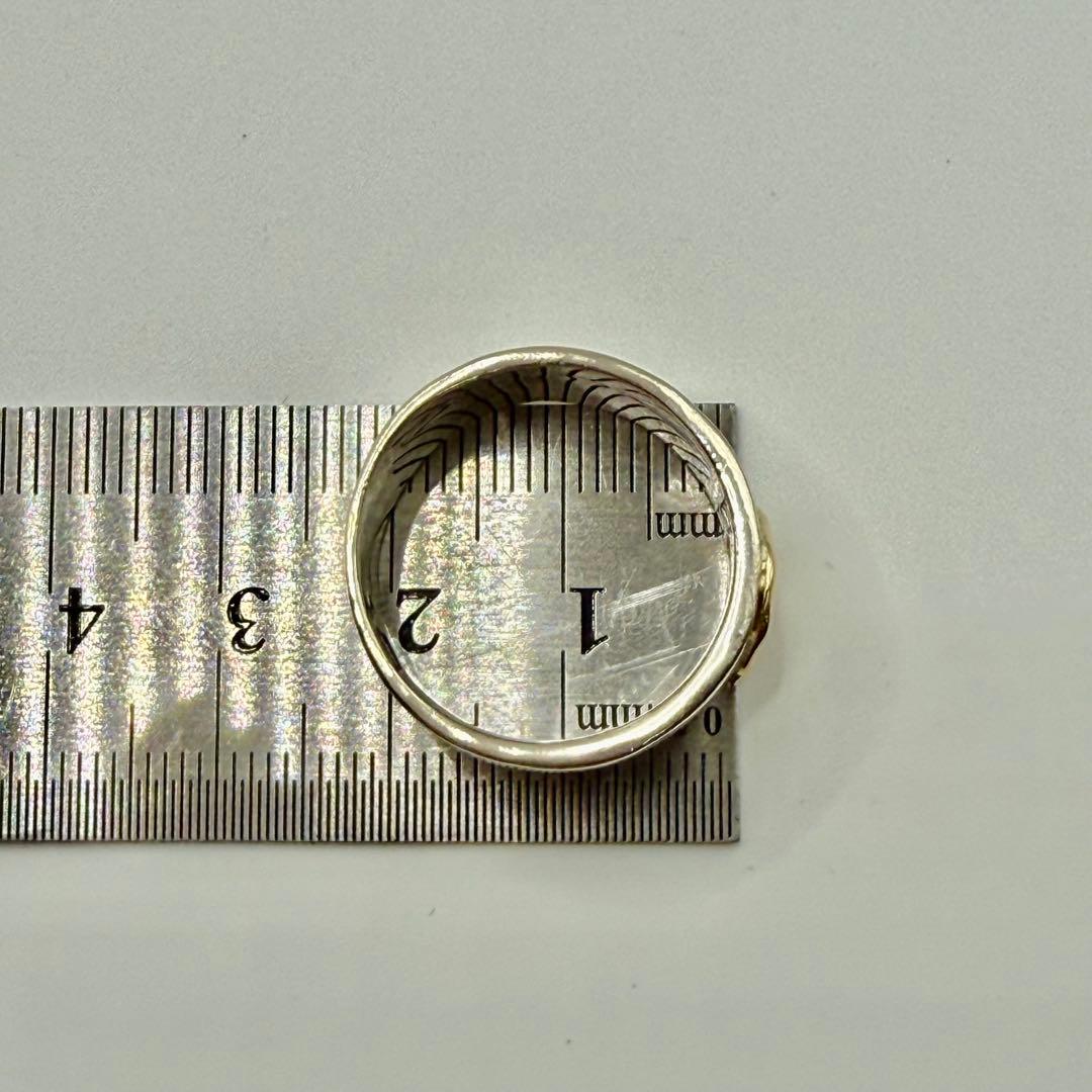 タディ&キング　k18メタル付平打リング　約21号