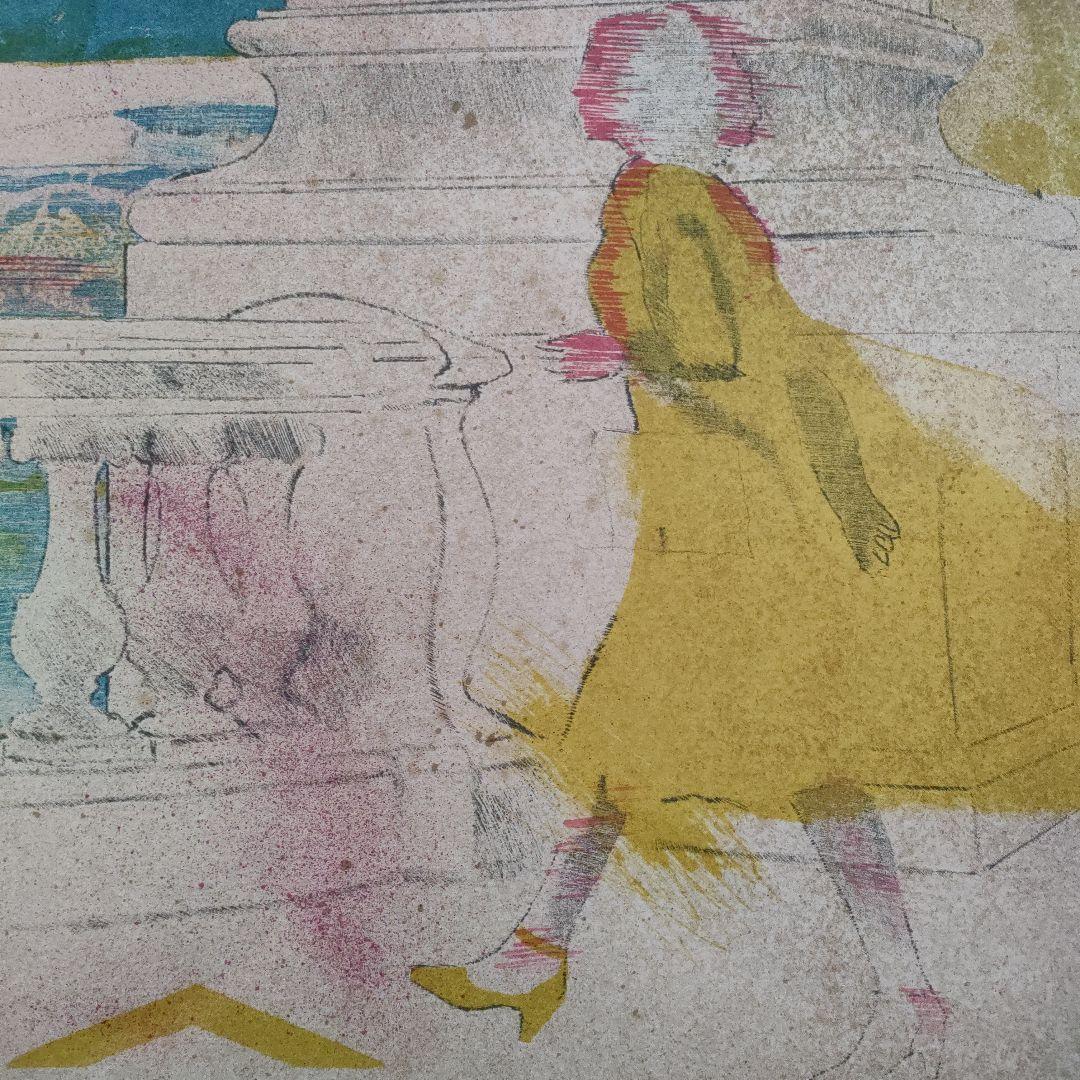 ポール・ギヤマンGUIRAMAND 大判リトグラフ『セーヌ河畔とエッフェル塔』