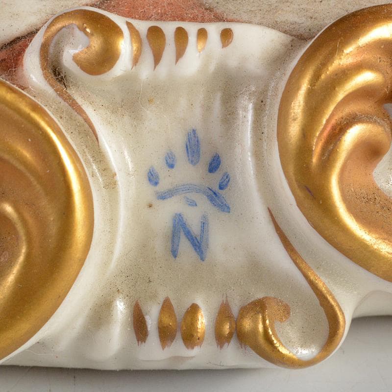 イタリア製　カポディモンテ　フィギュリン　陶人形　置物　証明書付　M　R7064